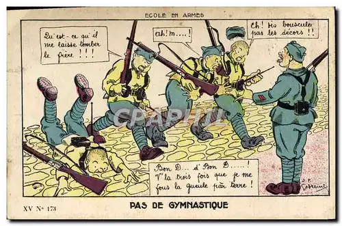 Cartes postales Militaria Pas de gymnastique