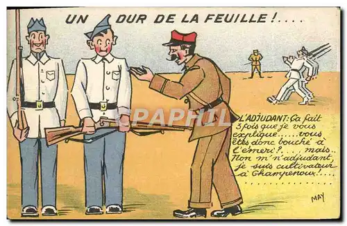 Cartes postales Militaria Un dur de la feuille
