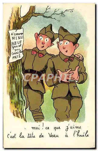 Cartes postales Militaria Veau a l&#39huile