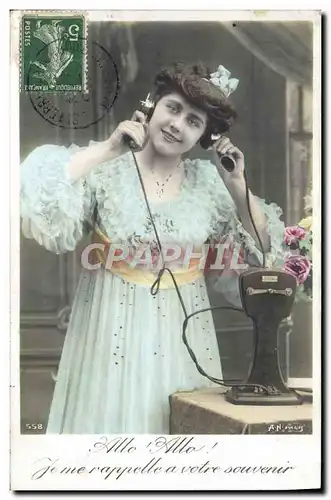 Cartes postales Telephone Fantaisie Femme