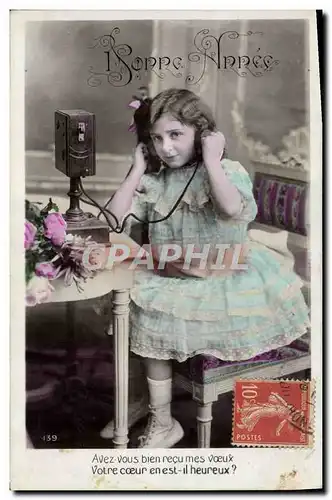 Ansichtskarte AK Telephone Fantaisie Enfant