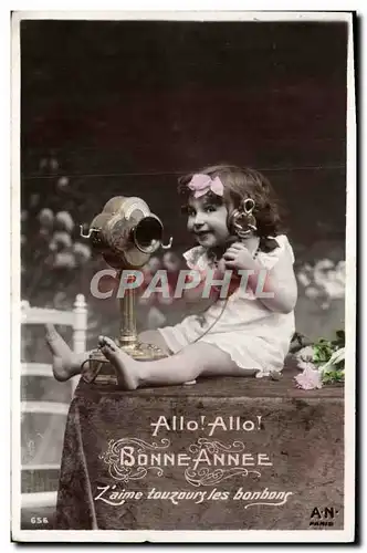 Cartes postales Telephone Fantaisie Enfant Bebe