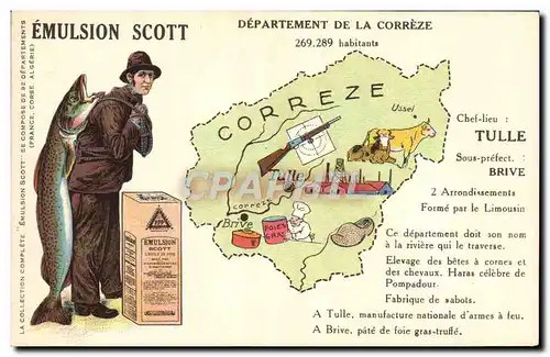Cartes postales Correze Emulsion Scott Tulle Poisson