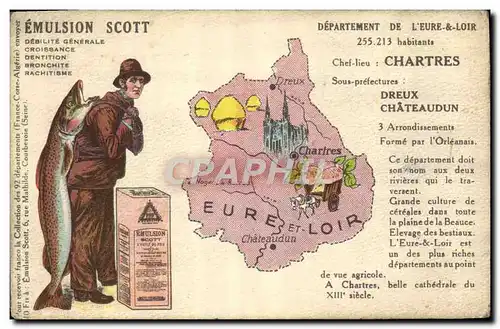 Cartes postales Correze Emulsion Scott Eure et Loir Chartres Poisson