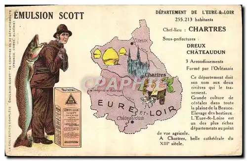 Cartes postales Correze Emulsion Scott Eure et Loir Chartres Poisson