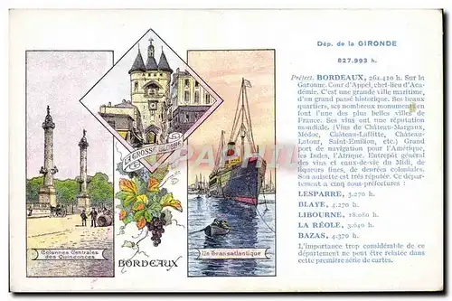 Cartes postales Gironde Bordeaux Transatlantique Bateau