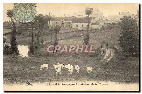 Cartes postales Folklore Autour de la ferme Vaches