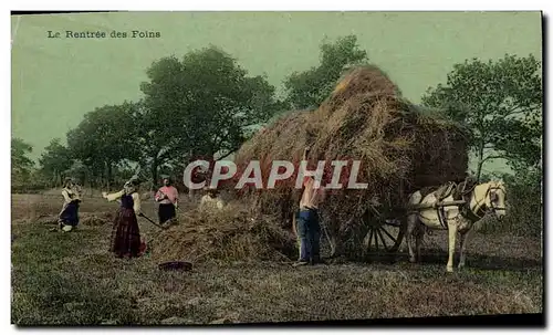 Cartes postales Folklore La rentree des foins