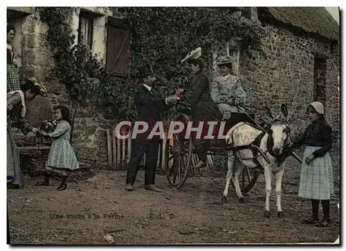 Ansichtskarte AK Folklore Une visite a la ferme Ane Mule