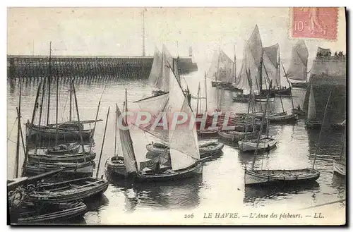 Cartes postales Bateau Peche Le Havre L'anse des pecheurs