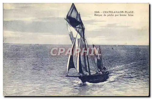 Cartes postales Bateau Peche Chatelaillon Plage Barque de peche par bonne prise