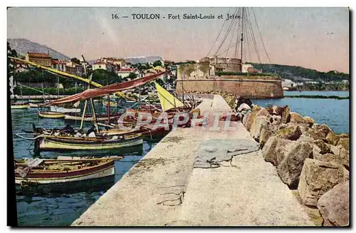 Ansichtskarte AK Bateau Peche Toulon Fort Saint Louis et jetee