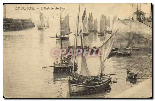 Cartes postales Bateau Peche le Havre L'entree du port