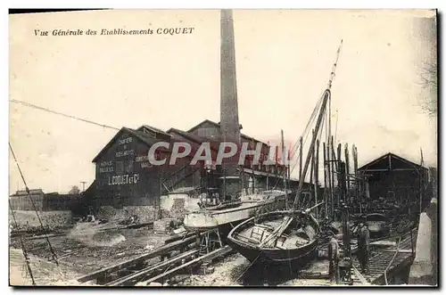 Cartes postales Bateau Peche Vue generale des etablissements Coquet