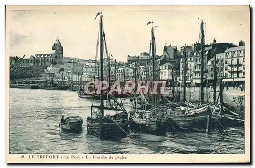 Cartes postales Bateau Peche Le Treport Le port La flotille de peche