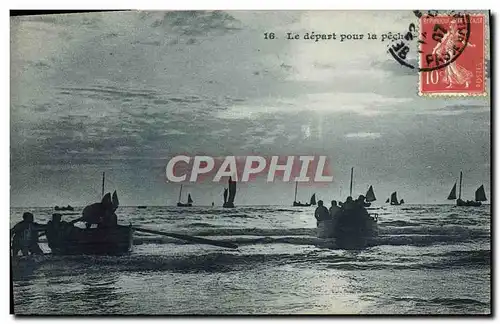 Cartes postales Bateau Peche Le depart pour la peche