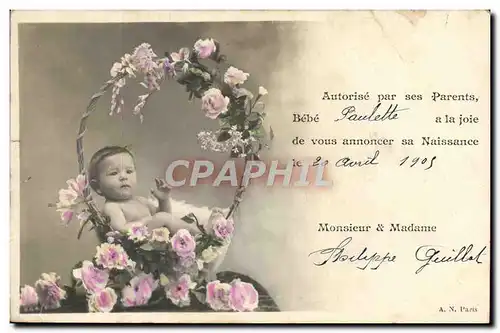 Cartes postales Fantaisie Enfant Bebe Paulette