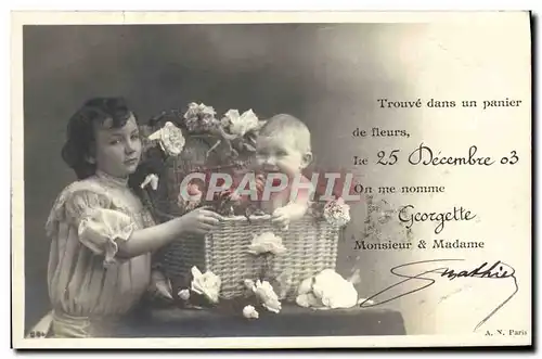 Cartes postales Fantaisie Enfant Bebe Georgette