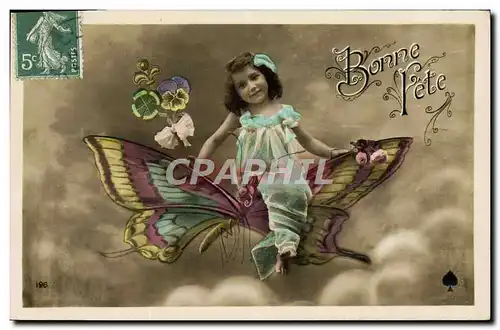 Cartes postales Fantaisie Papillon Enfant