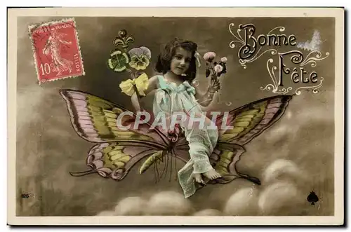 Cartes postales Fantaisie Papillon Enfant