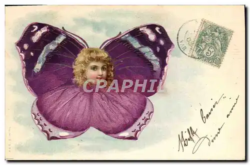 Cartes postales Fantaisie Papillon Enfant