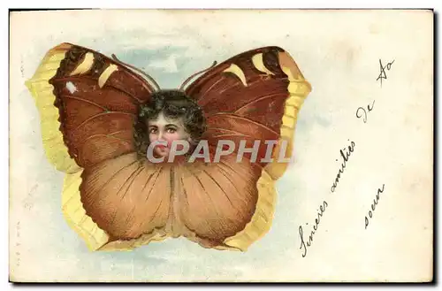 Cartes postales Fantaisie Papillon Enfant