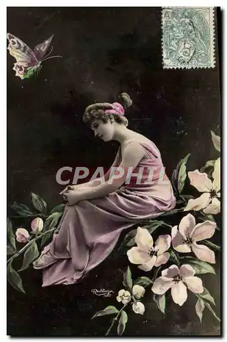 Cartes postales Fantaisie Papillon Femme