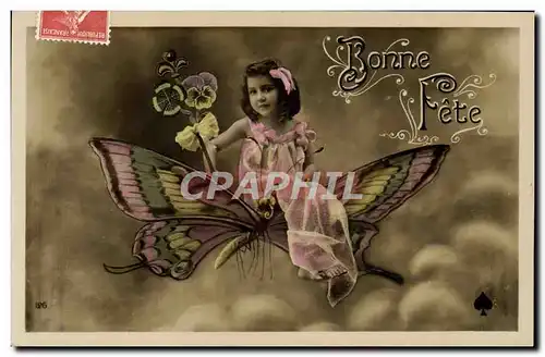 Cartes postales Fantaisie Papillon Enfant