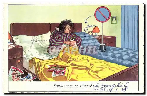 Cartes postales Fantaisie Humour Stationnement reserve