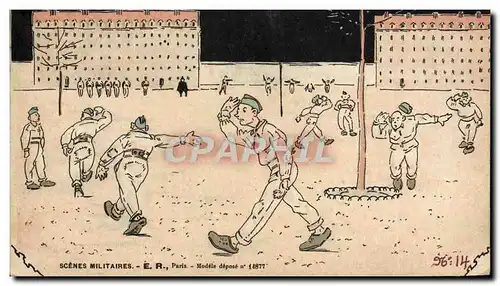 Cartes postales Fantaisie Militaria L&#39exercice du salut