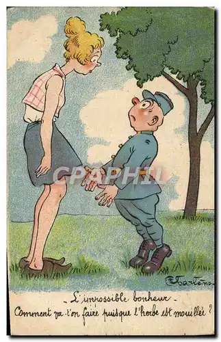Cartes postales Fantaisie Militaria L&#39impossible bonheur