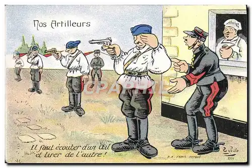 Cartes postales Fantaisie Militaria Nos artilleurs