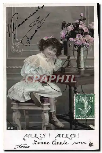 Cartes postales Fantaisie Telephone Enfant