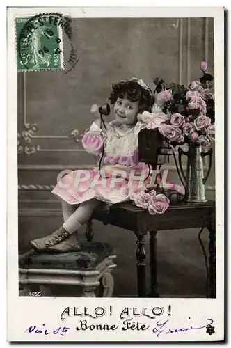 Cartes postales Fantaisie Telephone Enfant