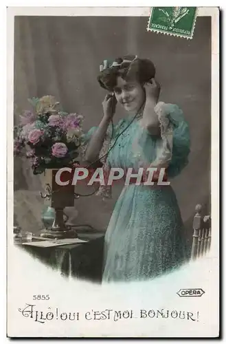 Cartes postales Fantaisie Telephone Femme