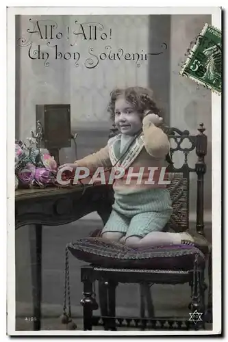 Ansichtskarte AK Fantaisie Telephone Enfant