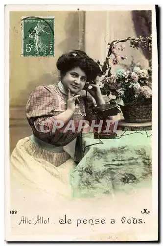 Cartes postales Fantaisie Telephone Femme