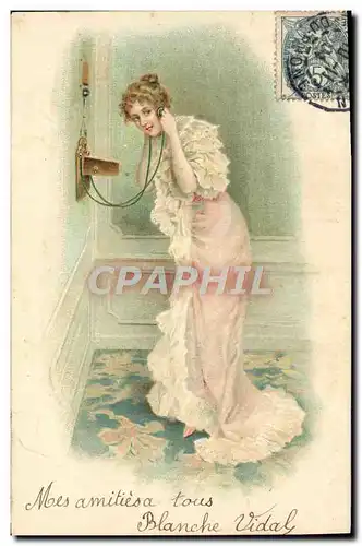 Cartes postales Fantaisie Telephone Femme