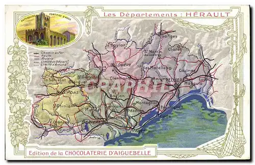 Ansichtskarte AK Carte geographique Chocolaterie d&#39Aiguebelle Herault