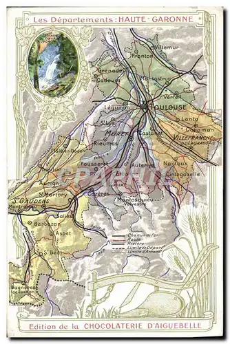 Ansichtskarte AK Carte geographique Chocolaterie d&#39Aiguebelle Haute-Garonne