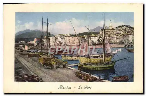 Cartes postales Bateau Menton le port