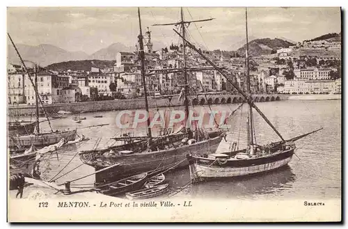 Ansichtskarte AK Bateau Menton Le port et la vieille ville