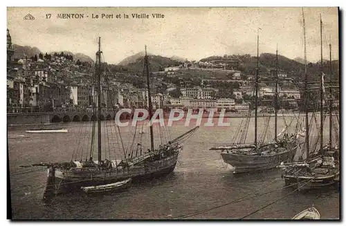 Ansichtskarte AK Bateau Menton Le port et la vieille ville