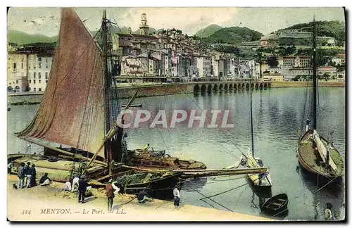 Cartes postales Bateau Menton Le port