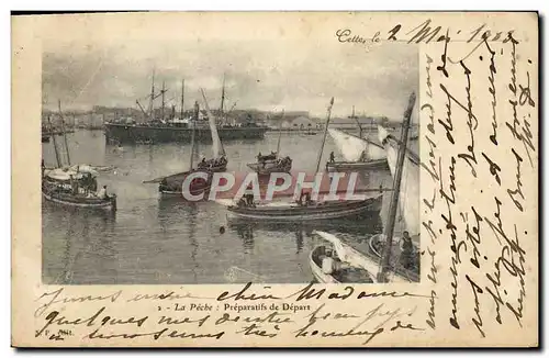 Cartes postales Bateau La peche Preparatifs au depart