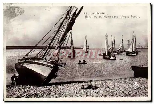 Cartes postales Bateau Le Havre Barques de peche dans l'avant port