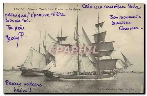 Cartes postales Bateau Cette Station balneaire Toutes voiles dehors