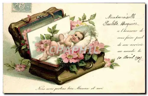 Cartes postales Fantaisie Enfant Bebe Paulette Broquier