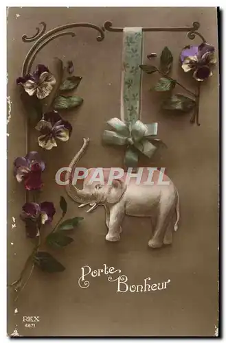 Cartes postales Fantaisie Porte bonheur Elephant