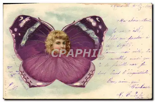 Cartes postales Fantaisie Enfant Papillon